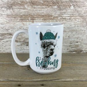 I am Freaking Freezing Winter Alpaca Ceramic Coffee Mug